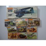 VINTAGE TOYS: A group of unbuilt MATCHBOX military and aircraft plastic kits - mostly 1:76 and 1: