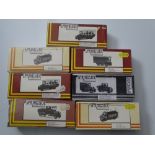 OO GAUGE MODEL RAILWAYS: A group of unbuilt white metal vehicle kits by SPRINGSIDE - contents