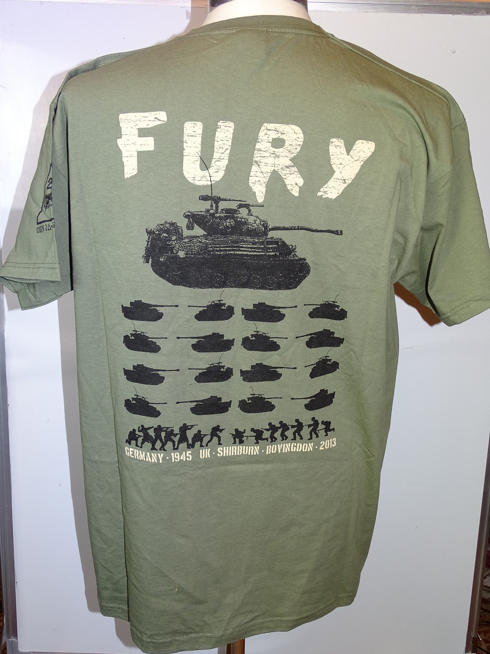 FURY (2014) - Film / Production Crew Issued Clothing to include: an XL khaki green Second Unit T- - Image 2 of 4