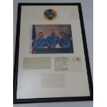 AUTOGRAPH: SPACE / ASTRONAUT - A framed and glazed, independently authenticated, display of APOLLO 1