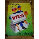 FRENCH ADVERTISING POSTER (1955) - Illustrated by NICOLITCH 'MYRYS SHOES' (155cm x 115cm) -