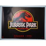 JURASSIC PARK (1993) - British UK quad film poster - Advance - STEVEN SPIELBERG - Classic T-REX logo