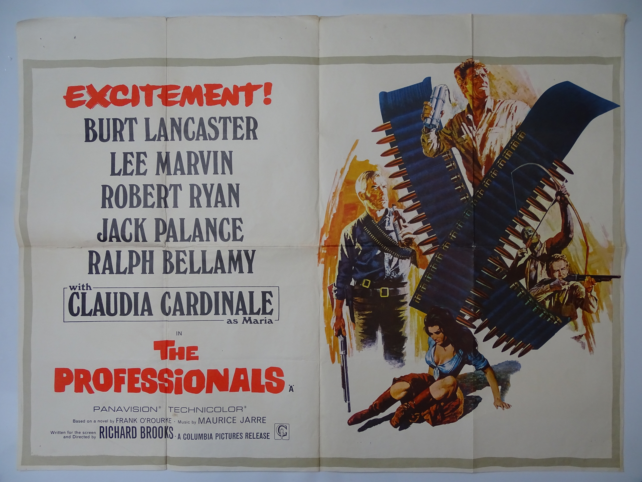 THE PROFESSIONALS (1966) - British UK Quad film poster 30" x 40" (76 x 101.5 cm) - folded - fold