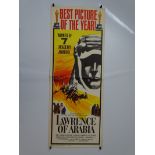 LAWRENCE OF ARABIA (1963) US Insert Movie Poster - Style B design with a single central fold line