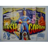 FLESH GORDON (1974) - UK Quad Film Poster - First Release - Uncensored version - Sam Peffer