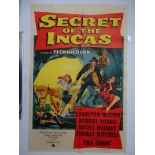 SECRET OF THE INCAS (1954) - US One Sheet Movie poster (27” x 40” – 68.5 x 101.5 cm) depicting