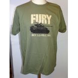 FURY (2014) - Film / Production Crew Issued Clothing to include: an XL khaki green Second Unit T-