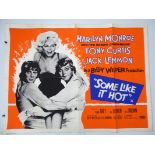 SOME LIKE IT HOT (1960s re-release) - UK Quad film poster 30" x 40" (76 x 101.5 cm) - tape mark to