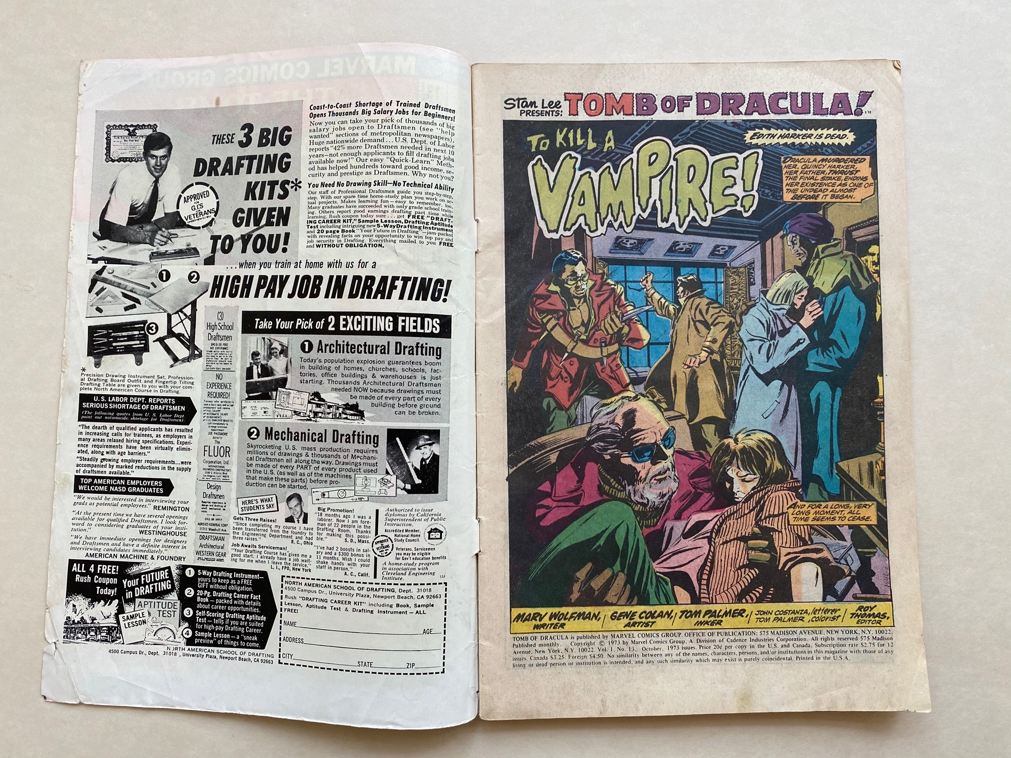 TOMB OF DRACULA #13 - (1973 - MARVEL - Pence Copy) - Origin of Blade the Vampire Slayer - Gene Colan - Image 5 of 9