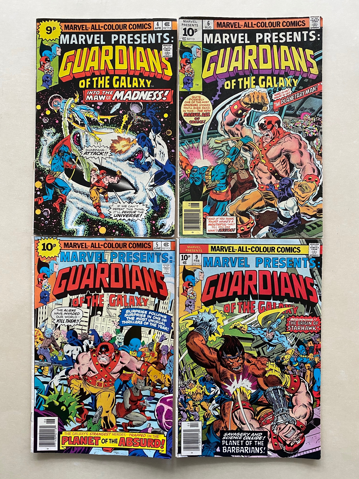 MARVEL PRESENTS #4, 5, 6, 9 - GUARDIANS OF THE GALAXY - (1976 - MARVEL - Pence Copy) - Guardians