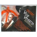 V FOR VENDETTA (2005) - DRAMA / THRILLER - NATALIE PORTMAN / HUGO WEAVING - UK QUAD FILM / MOVIE