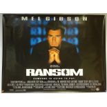 RANSOM (1996) - ACTION / CRIME / THRILLER - MEL GIBON / GARY SINISE / RENE RUSSO - UK QUAD FILM /