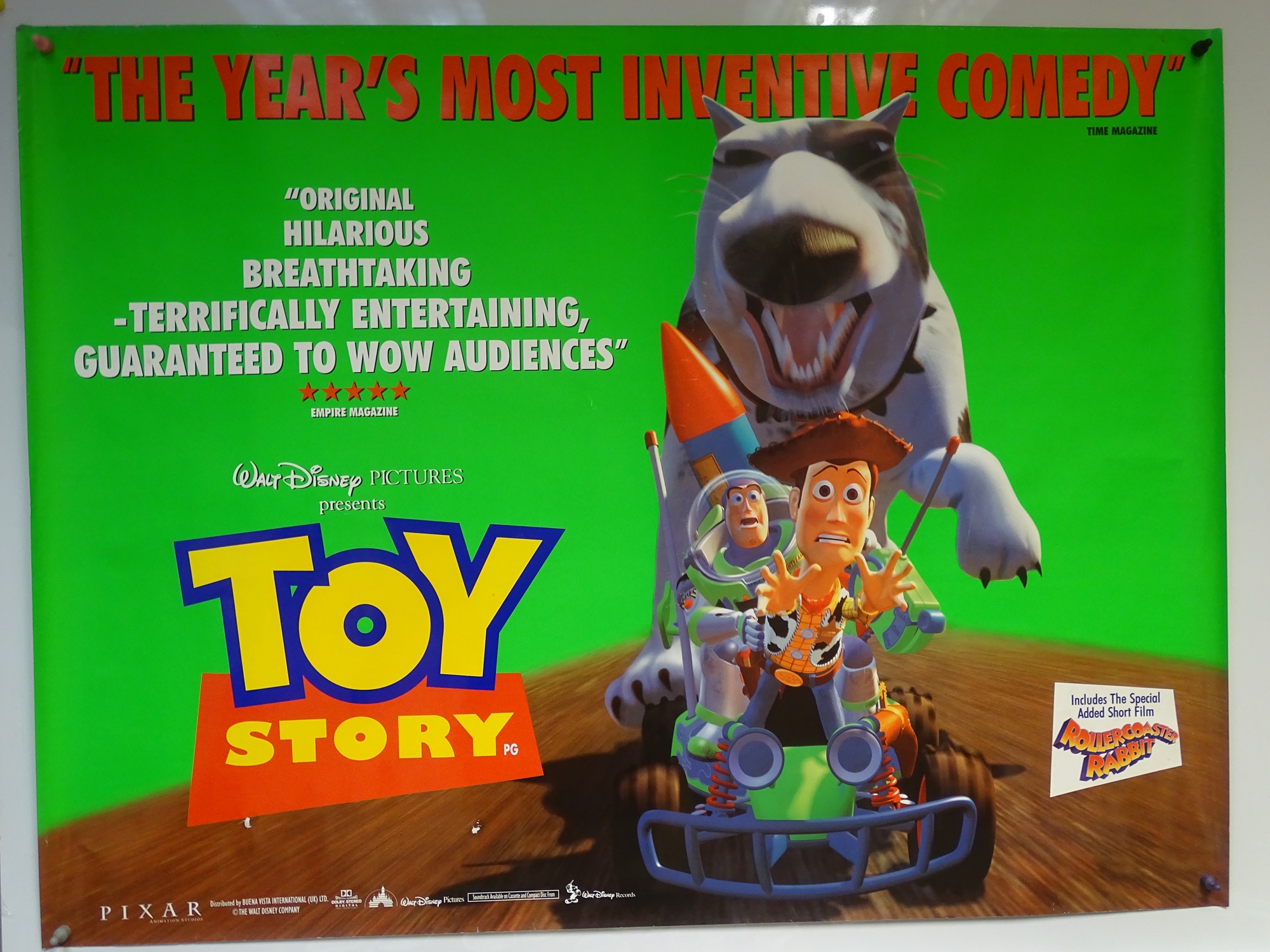 TOY STORY (1995) - CRITICS POSTER - PIXAR / ANIMATION / FAMILY - TOM HANKS - UK QUAD FILM / MOVIE