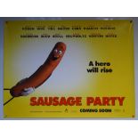 SAUSAGE PARTY (2016) - ADVANCE DESIGN - ANIMATION / ADVENTURE / COMEDY - UK QUAD FILM / MOVIE POSTER