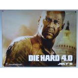 DIE HARD 4.0 (LIVE FREE OR DIE HARD) (2007) - ADVANCE POSTER - ACTION / THRILLER - BRUCE WILLIS /