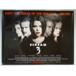 SCREAM 3 (2000) - THRILLER / ACTION - DAVID ARQUETTE / COURTNEY COX ARQUETTE - UK QUAD FILM /