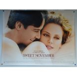 SWEET NOVEMBER (2001) - DRAMA / ROMANCE - KEAMU REEVES / CHARLIZE THERON - UK QUAD FILM / MOVIE