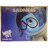 INSIDE OUT (2015) ADVANCE POSTER - 'SADNESS' DESIGN - FANTASY / COMEDY / DRAMA - DISNEY PIXAR - UK
