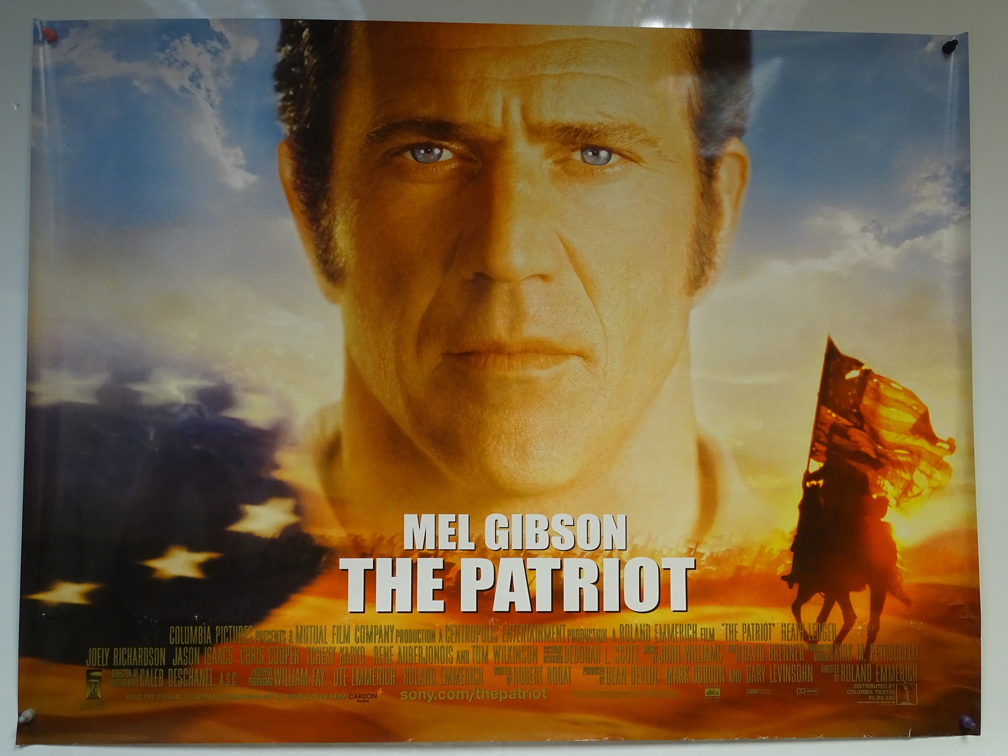 THE PATRIOT (2000) - ACTION / WAR - MEL GIBSON / HEATH LEDGER - UK QUAD FILM / MOVIE POSTER - ROLLED