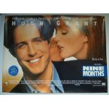 NINE MONTHS (1995) - COMEDY - HUGH GRANT / JULIANNE MOORE - UK QUAD FILM / MOVIE POSTER - ROLLED