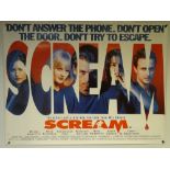 SCREAM (1996) ACTION / THRILLER - DAVID ARQUETTE / COURTNEY COX / DREW BARRYMORE - UK QUAD FILM /