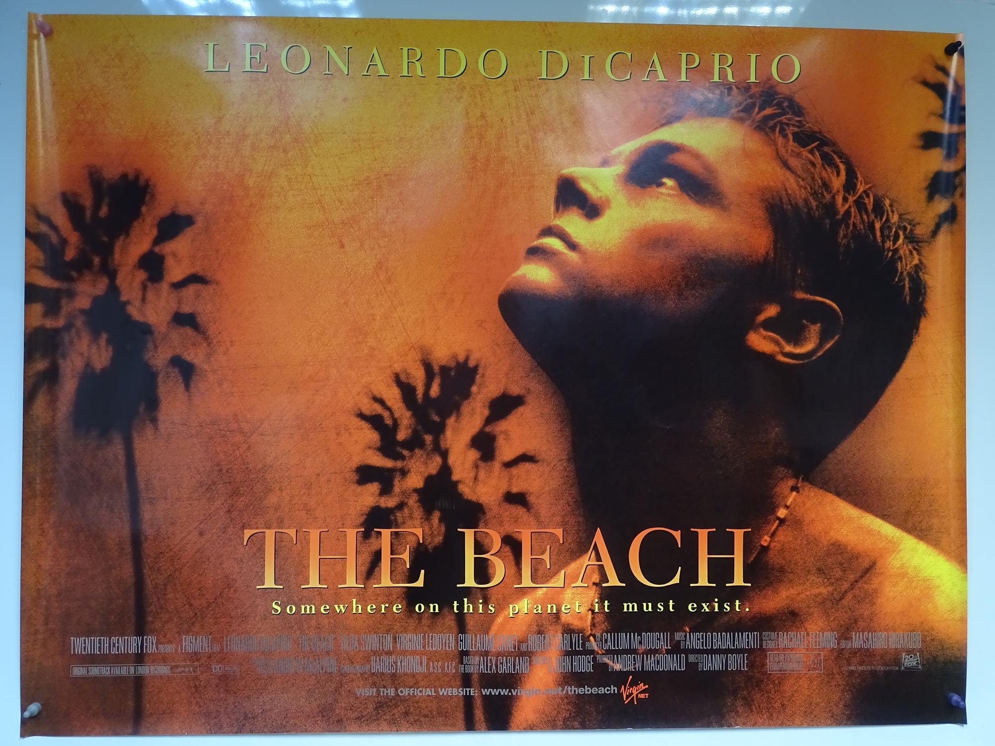 THE BEACH (2000) - DRAMA / ADVENTURE / ROMANCE - LEONARDO DICAPRIO - UK QUAD FILM / MOVIE POSTER -