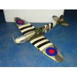VINTAGE TOYS: A large scale hand built radio controlled Spitfire model - battery powered - circa 40"