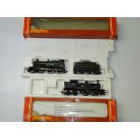 OO GAUGE MODEL RAILWAYS: A pair of HORNBY steam locomotives comprising a Class M7 in BR black and