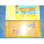 VINTAGE TOYS: A boxed CROSSFIRE game - complete with two sets of guns, bearings and puck - G/VG in
