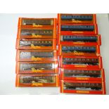OO GAUGE MODEL RAILWAYS: A quantity of LMS coaches by HORNBY in various LMS liveries - G/VG in G