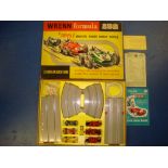 VINTAGE TOYS: A WRENN Formula 152 set 0 slot racing set- containing 3 cars and track - G in G box