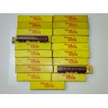 TT GAUGE MODEL RAILWAYS: A large quantity of boxed coaches by TRI-ANG in various liveries - G/VG