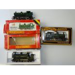 OO GAUGE MODEL RAILWAYS: A group of Pannier tank steam locomotives by HORNBY and MAINLINE - F/VG