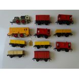 OO GAUGE MODEL RAILWAYS: A rare selection of HORNBY DUBLO starter set locos and wagons from the last