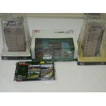 N GAUGE MODEL RAILWAYS: A group of KATO ready assembled buildings and a rural platform kit - G/VG in
