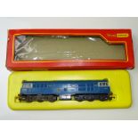 OO GAUGE MODEL RAILWAYS: A TRI-ANG R357 Class 31 diesel locomotive in BR experimental blue with pale