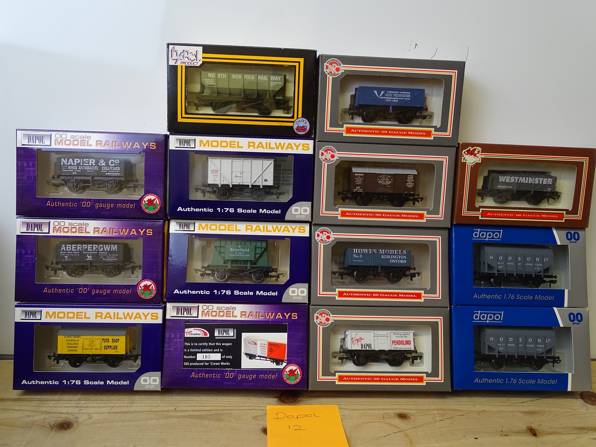 OO GAUGE MODEL RAILWAYS: A group of boxed DAPOL wagons - all limited editions as lotted - VG/E in