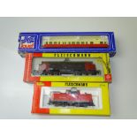 HO GAUGE MODEL RAILWAYS: A group of European Outline locos and railcar by FLEISCHMANN and JOUEF - to