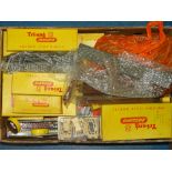 TT GAUGE MODEL RAILWAYS: A large crate of track, buildings and accessories by TRI-ANG - F/G in F/G