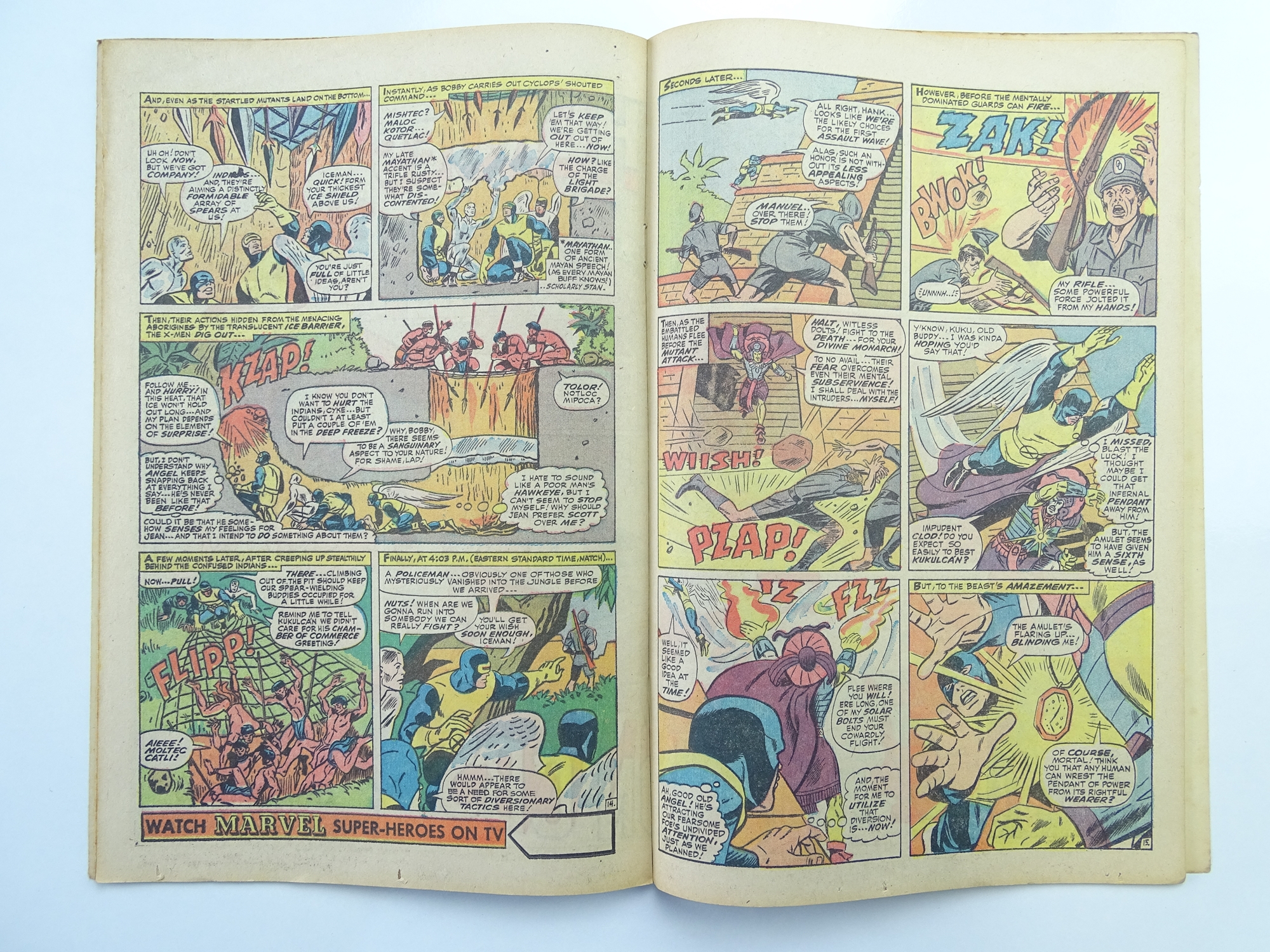 UNCANNY X-MEN # 26 - (1966 - MARVEL - Cents Copy) - X-Men battle Kukulcan (El Tigre) - Flat/Unfolded - Image 5 of 7