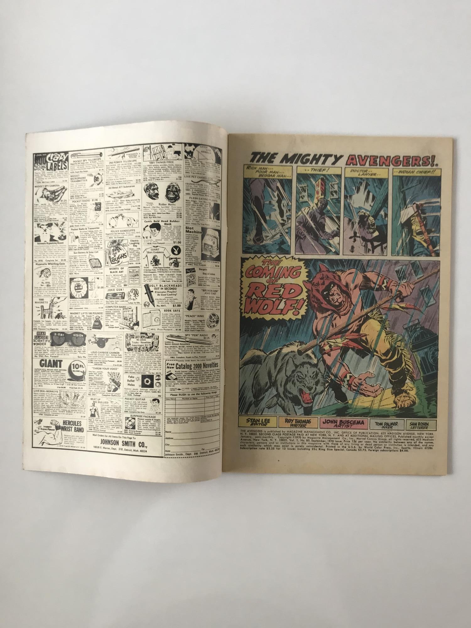 AVENGERS # 80 (1970 - MARVEL - Pence Copy) - First appearance and origin of Red Wolf - John - Image 3 of 7