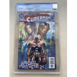 SUPERMAN # 202 - (2004 - DC - Cents Copy) - GRADED 9.8 by CGC with White Pages - Michael Turner