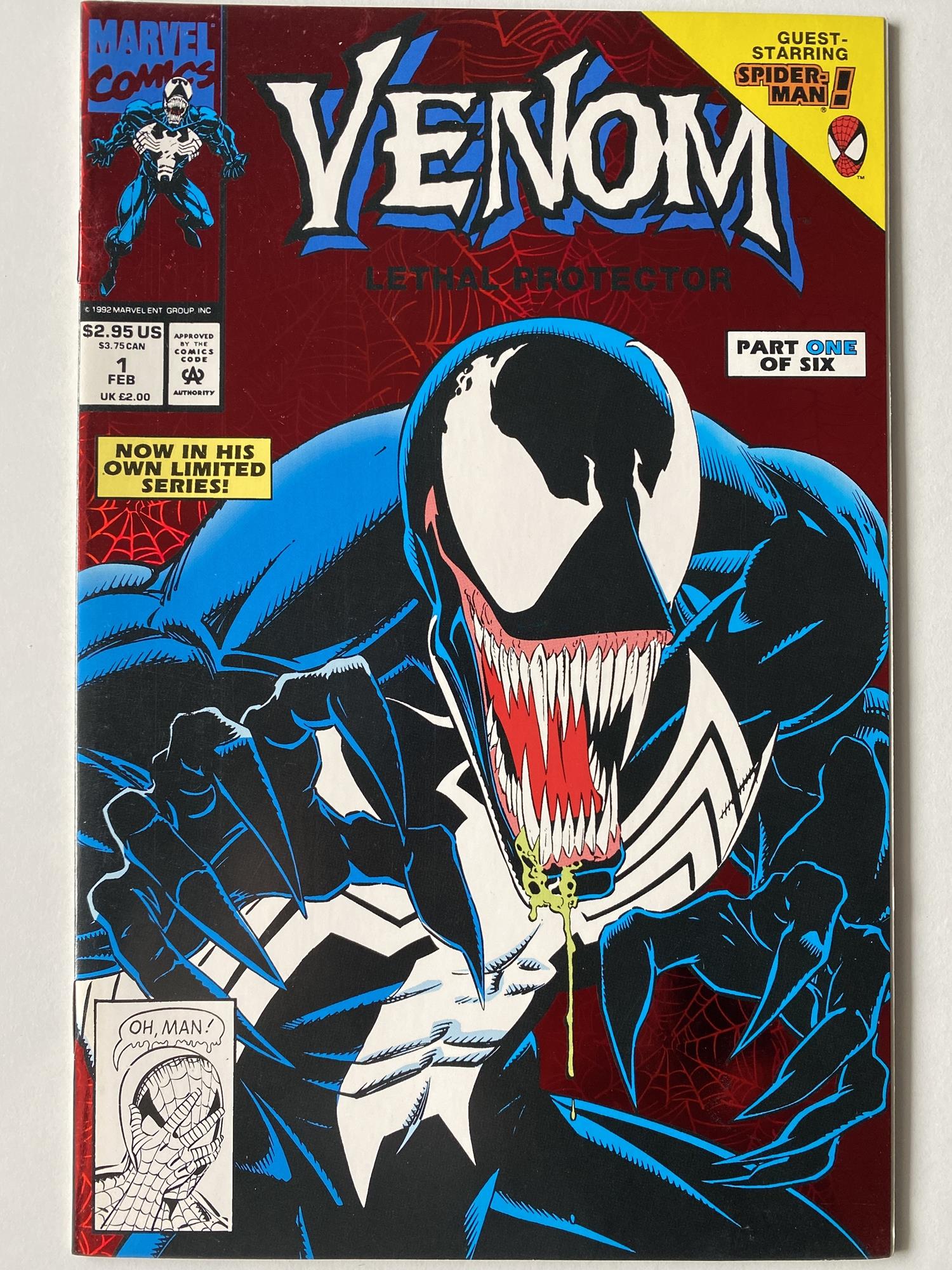 VENOM: LETHAL PROTECTOR # 1 (1993 - MARVEL - Cents/Pence Copy) - First Venom solo title + Spider-Man