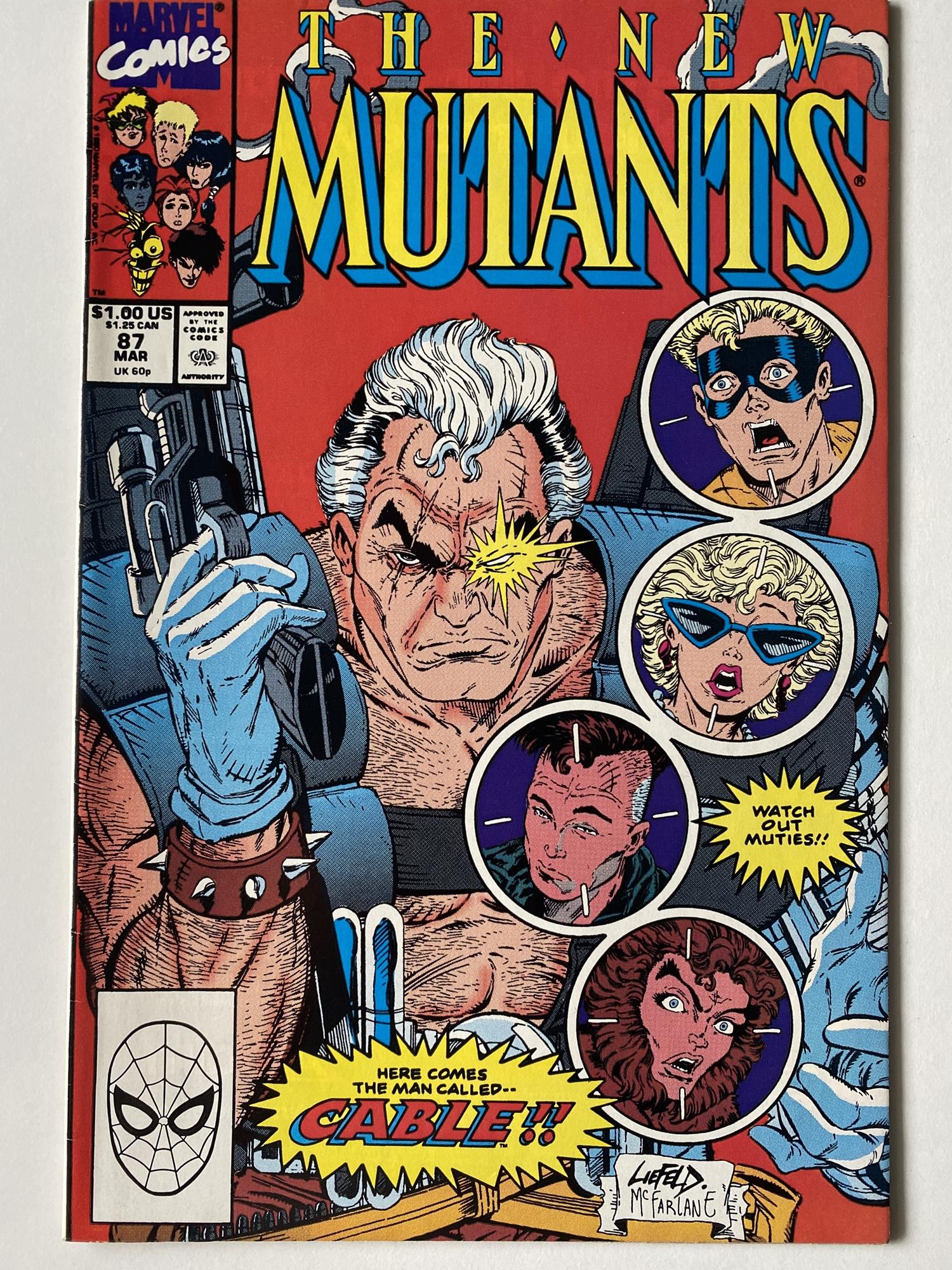 NEW MUTANTS # 87 (1990 FIRST PRINT - MARVEL - Cents/Pence Copy) - First full appearance of Cable +