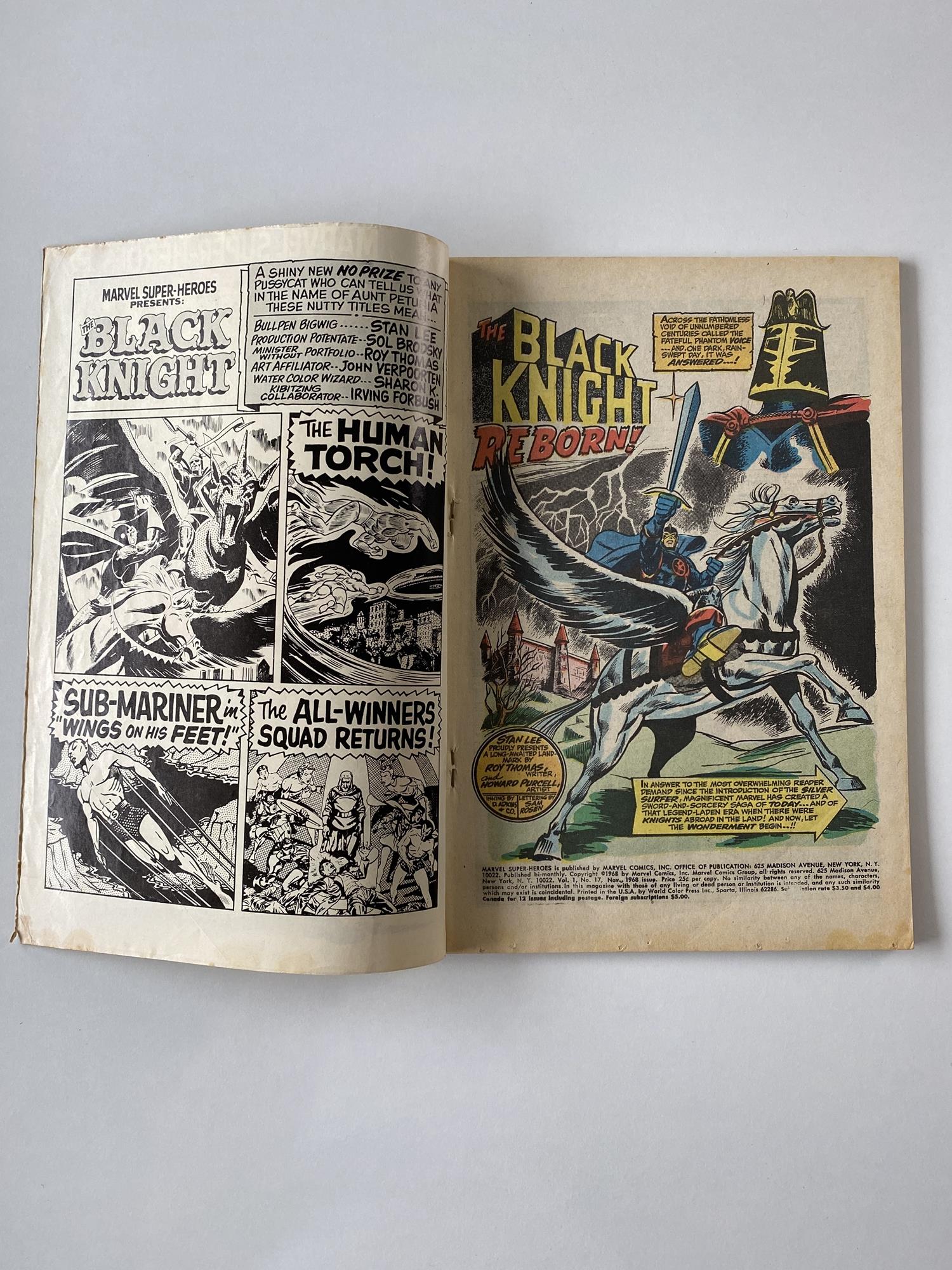 MARVEL SUPER HEROES: BLACK KNIGHT # 17 (1968 - MARVEL - Cents Copy with Pence Stamp) - Origin of the - Image 3 of 7