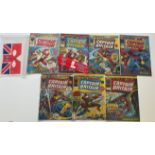 CAPTAIN BRITAIN # 1, 2, 3, 4, 5, 6, 7 (Group of 7) - (1976 - BRITISH MARVEL Pence Copy) - First