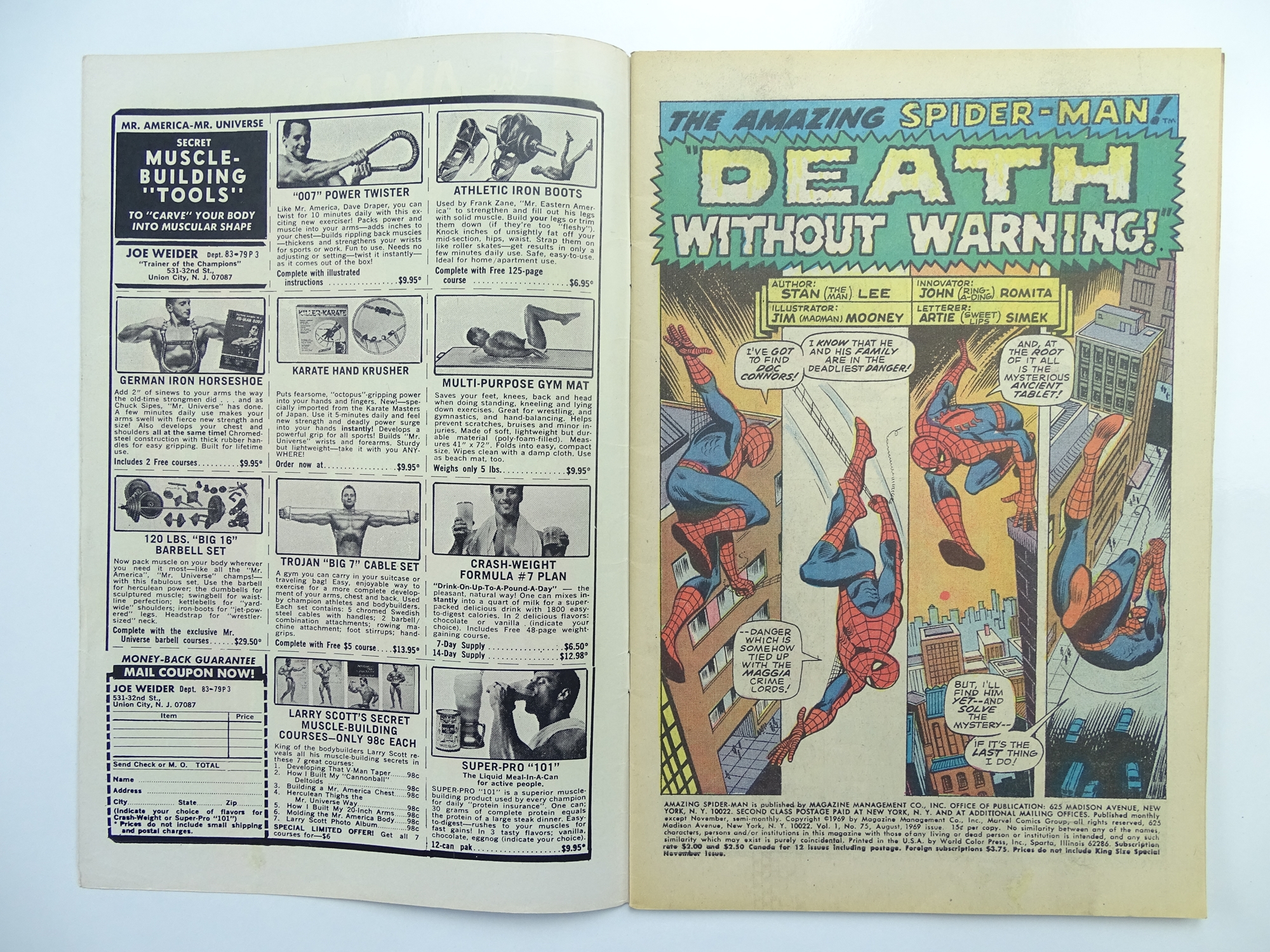 AMAZING SPIDER-MAN # 75 - (1969 - MARVEL - Cents Copy) - 'Death' of Silvermane + Lizard cameo - John - Image 3 of 7