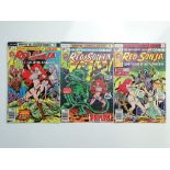 RED SONJA # 1, 2, 3 (Group of 3) - (1977 - MARVEL Cents & Pence Copy) - First solo series in own