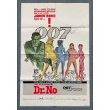 JAMES BOND: DR. NO (1980) - U.S. One-Sheet - Mitchell Hooks & Joseph Caroff artwork for this later