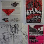 PINK FLOYD: A group of bootleg posters for 'THE WALL', 1974 Winter concert tour, PIRATES WORLD and